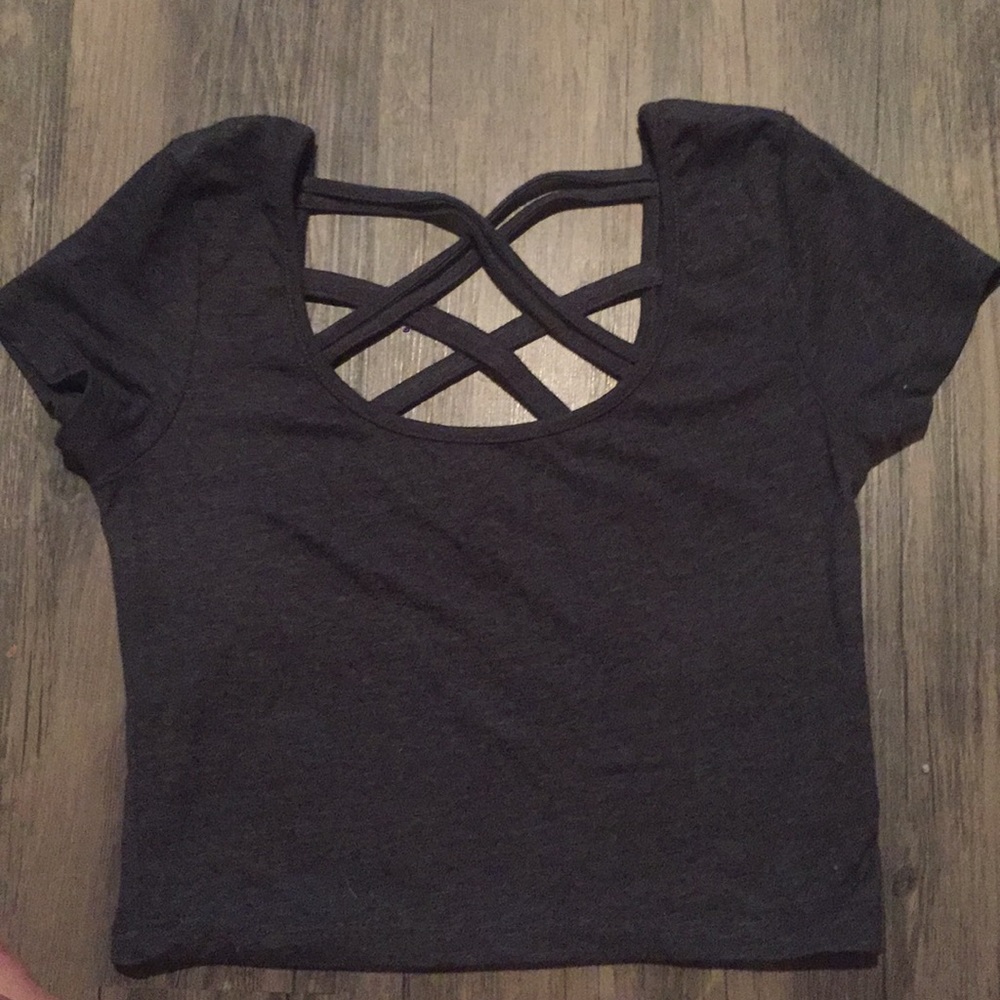Gray Crop Top